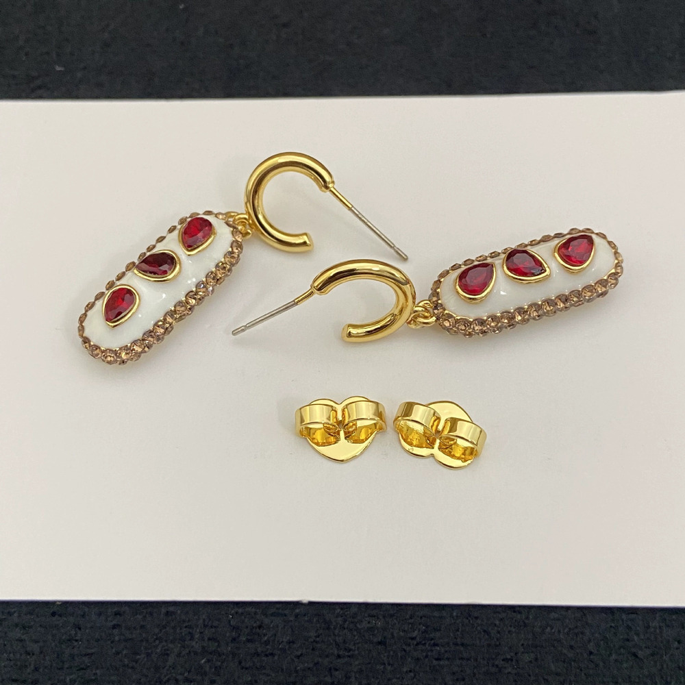 Kate SPADE Bread Shape Rhinestone Drop Earrings - Picture 2 of 6